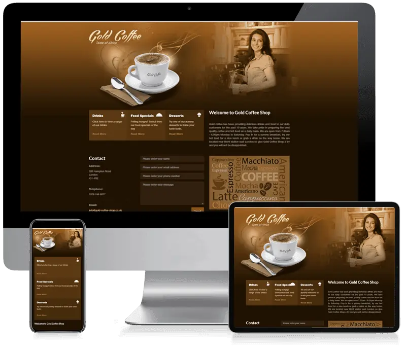 طراحی سایت رستری و فروش قهوه