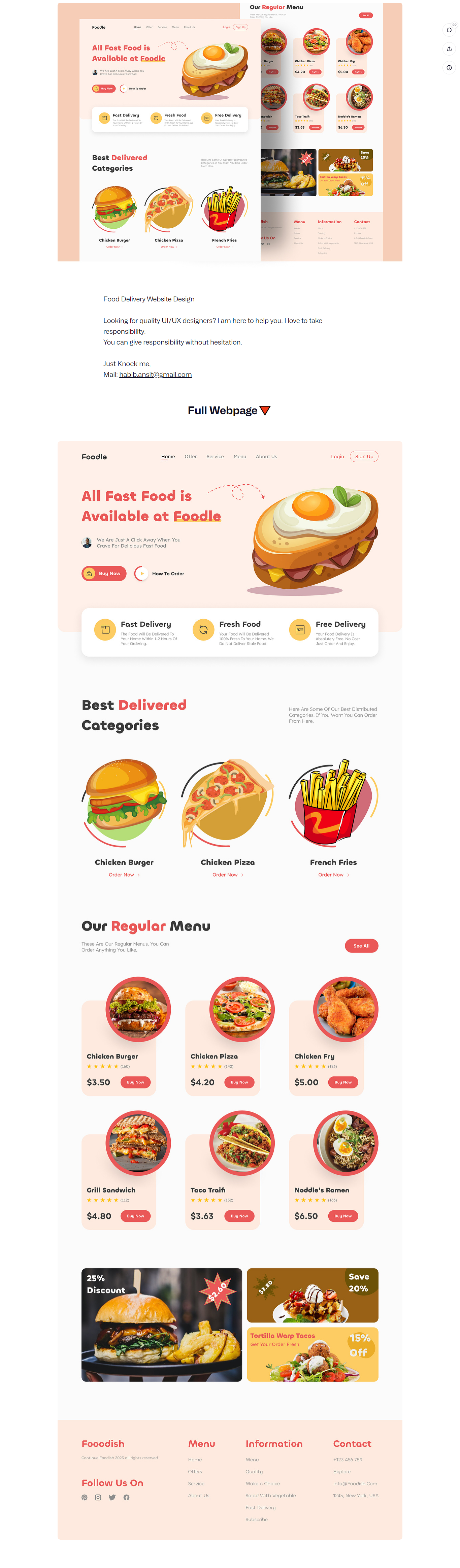 نمونه طراحی سایت شرکتی رستوران و فست فود